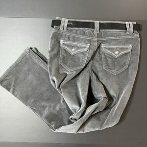 George & Martha Corduroy Bootcut Pants Women's 6 Gray Belted Boho Whimsigoth‎